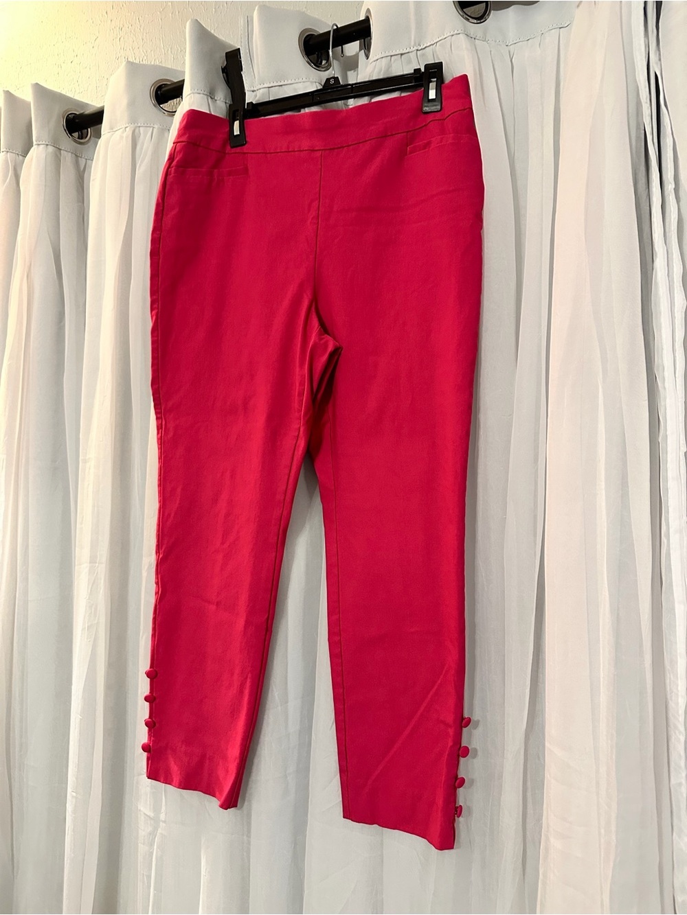 Chico's Straight Leg Crop Pants in Bright Pink - Picture 4 of 6